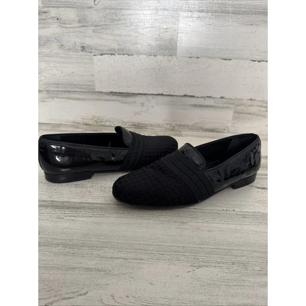 MEZLAN Tuxedo Formal Black Woven Fabric Men's Shoes Size 10M‎ Handmade